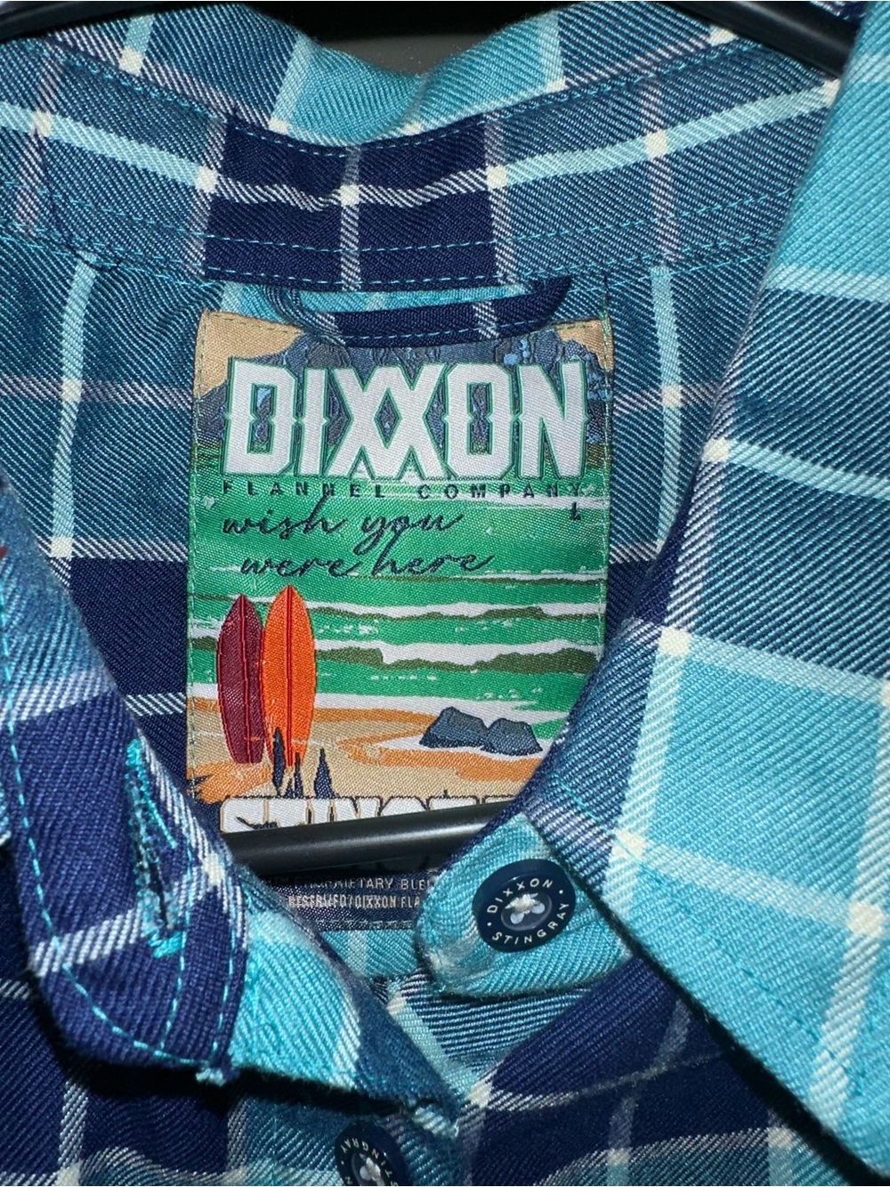 DIXXON Stingray Wish You Were Here Flannel - Picture 2 of 2